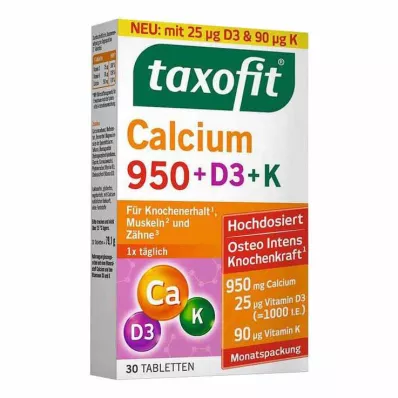 TAXOFIT Kalcium 950+D3+K tabletta, 30 db