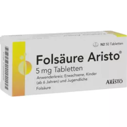 FOLSÄURE ARISTO 5 mg-os tabletta, 50 db