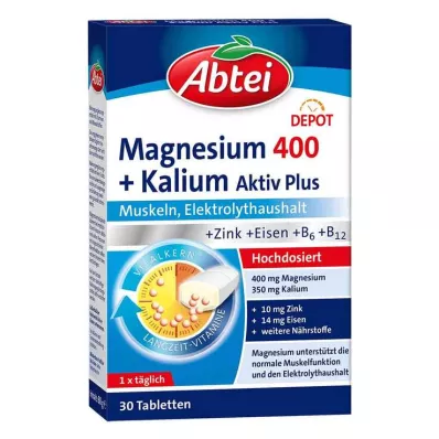 Abbey Magnesium 400 + Kálium tabletta, 30 db