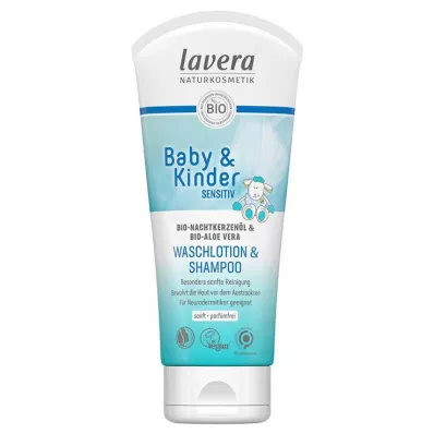 LAVERA Baby &amp; Gyermek érzékeny mosakodó krém &amp; Shamp., 200 ml