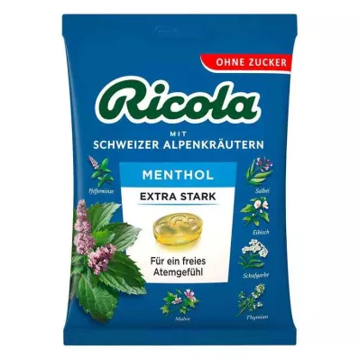 Ricola cukormentes zacskó mentolos extra erős cukorka, 75 g