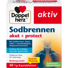 DOPPELHERZ Heartburn acute+protect rágótabletta, 40 db