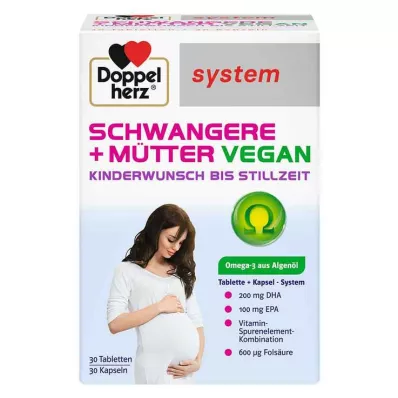 Doppelherz terhes nők + anyák vegán rendszerű kombinált csomag, 60 db