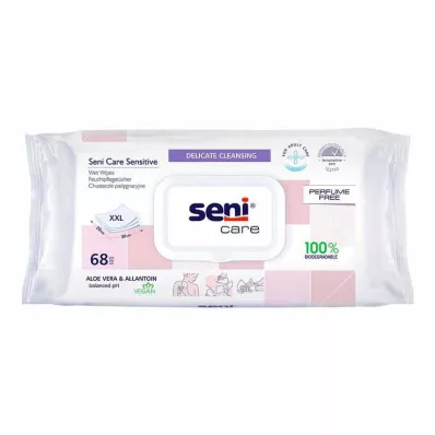 Seni® care érzékeny nedves törlőkendők, 68 db
