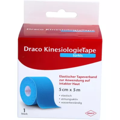 DRACO KINESIOLOGIETAPE 5 cmx5 m türkizkék, 1 db