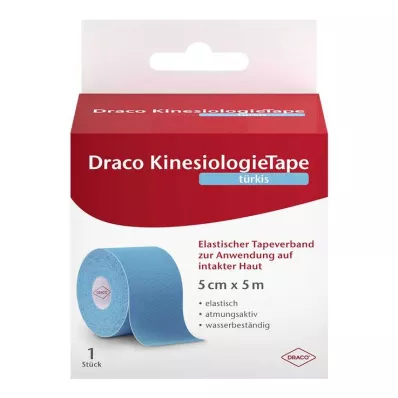 Draco kineziológiai szalag 5 cmx5 m türkiz, 1 db