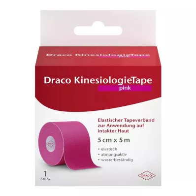 Draco kineziológiai szalag 5 cmx5 m rózsaszín, 1 db Draco kineziológiai szalag 5 cmx5 m rózsaszín, 1 db
