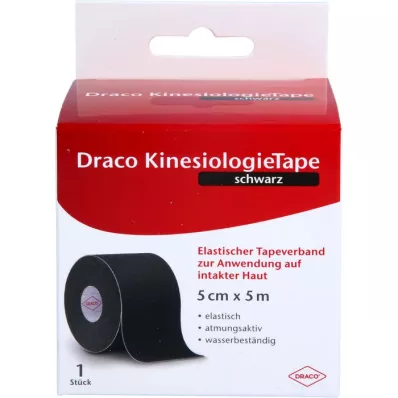 DRACO KINESIOLOGIETAPE 5 cmx5 m fekete, 1 db