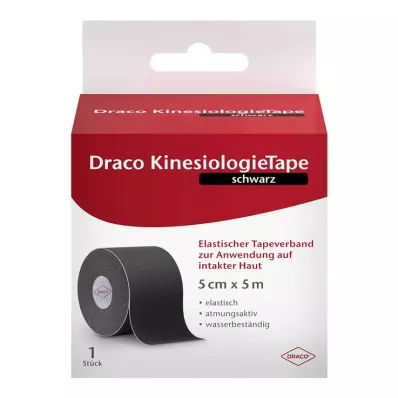 Draco kineziológiai szalag 5 cmx5 m fekete, 1 db Draco kineziológiai szalag 5 cmx5 m fekete, 1 db