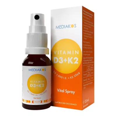 D3-vitamin + K2 1000 NE 20 µg Mediakos Vital Spray, 20 ml