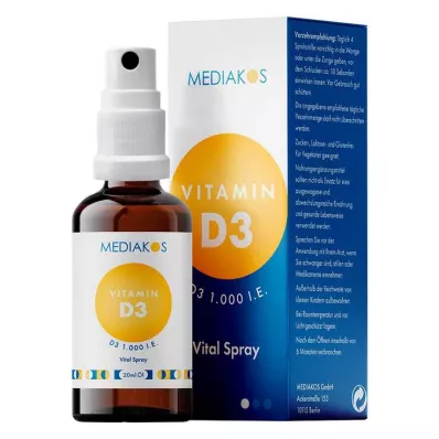 VITAMIN D3 1000 I.E. Mediakos Vital spray, 20 ml