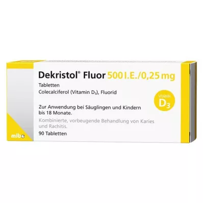 DEKRISTOL Fluor 500 I.E./0,25 mg tabletta, 90 db