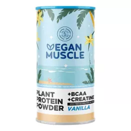 VEGAN MUSCLE Protein Vanília fehérje+kreatin por, 600 g