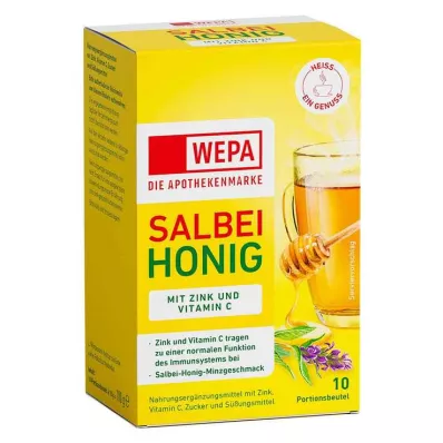 Wepa zsálya + méz + C-vitamin + cinkpor, 10X10 g Wepa zsálya + méz + C-vitamin + cinkpor, 10X10 g