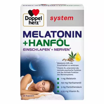 Doppelherz melatonin + kenderolaj rendszer kapszula, 30 db Doppelherz melatonin + kenderolaj rendszer kapszula, 30 db