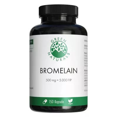 GREEN NATURALS Bromelain 500 mg vegán 5000 FIP-vel, 150 db