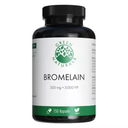 GREEN NATURALS Bromelain 500 mg vegán 5000 FIP-vel, 150 db